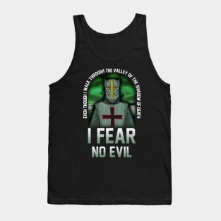 Shadow of Death, I Fear No Evil Christian Templar Tank Top